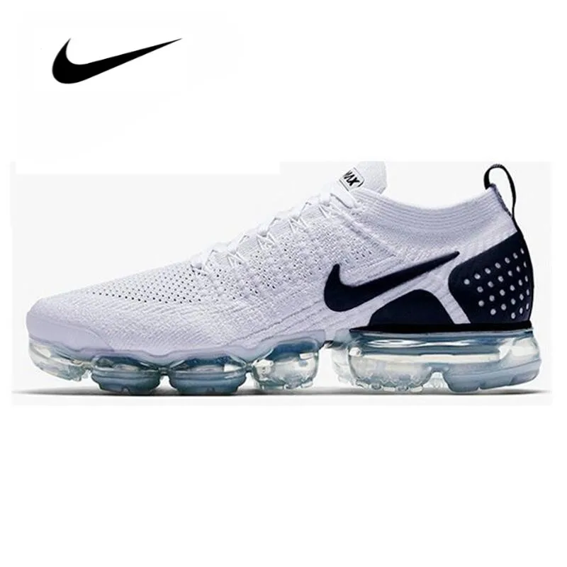 New Nike Air VaporMax 2.0 Flyknit Women's Black and Red Cushioned Wear Comfortable Lightweight Anti-slip Wear Running Shoes