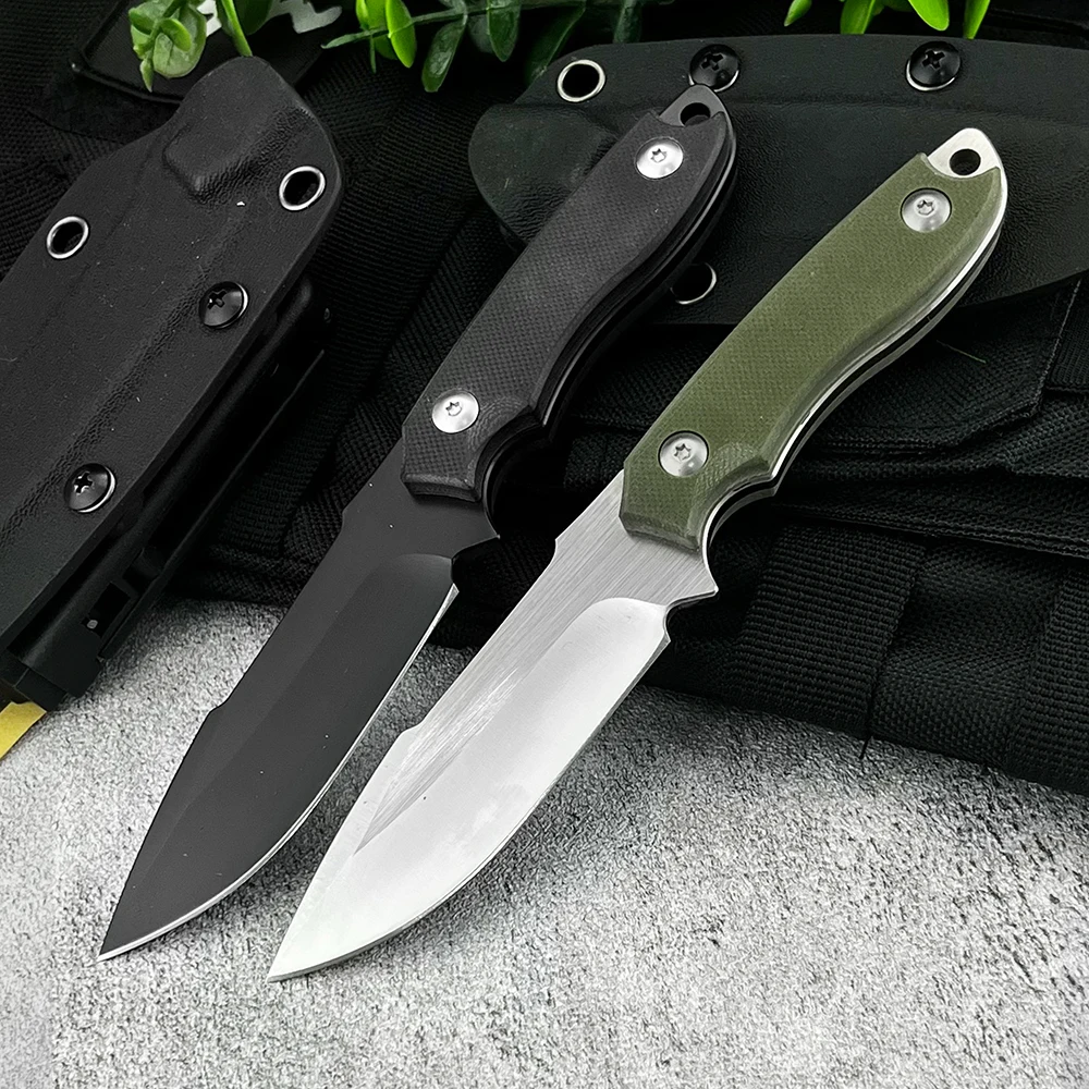 الدفاع عن النفس القتالية شفرة مثبتة سكين G10 مقبض التكتيكية مستقيم سكين مع كيديكس غمد المحمولة المجال بقاء سكين جيب #5