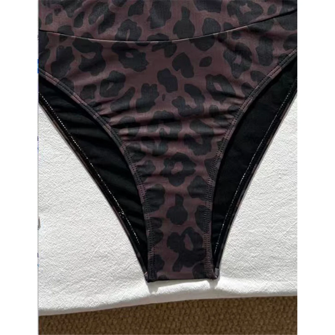 XS - XL, Leopardenmuster, V-Ausschnitt, Bikini, Damen-Badebekleidung, zweiteiliger Bikini, gepolsterter Badeanzug, Badebekleidung, V8455. – Detail 9
