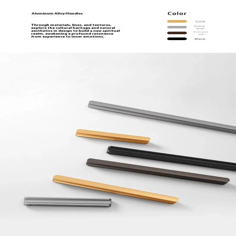Modern Simple Light Luxury I-Shaped Cabinet Door Handle Extended Round Head Drawer Wardrobe Cabinet Furniture Door Handle
