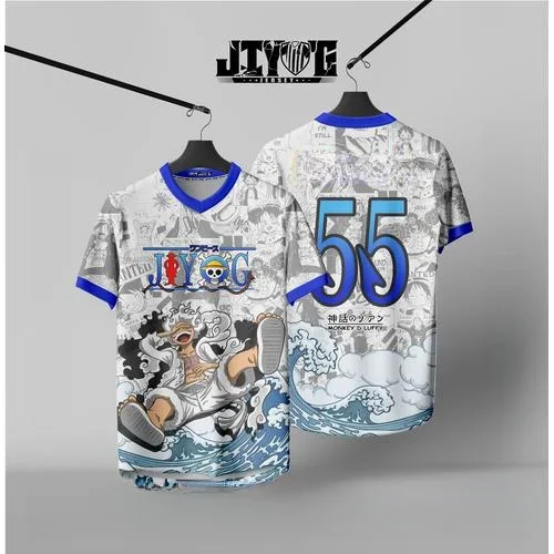 

Anime Men‘s Clothes Trendy Brand Round Neck Quick-drying T-shirt One Piece Luffy Jersey Short-sleeved Tees Motorcycle Top