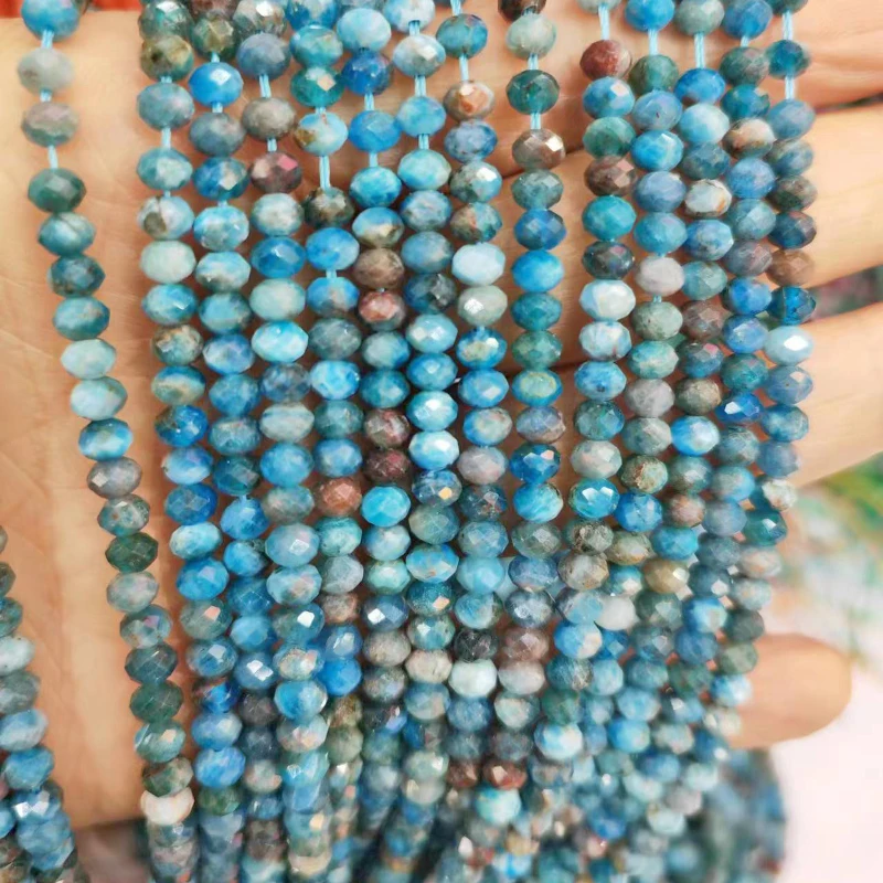 

New Natural Apatite Cut Abacus Beads Handmade DIY Bracelet Necklace Sweater Chain Jewelry Accessories Wholesale