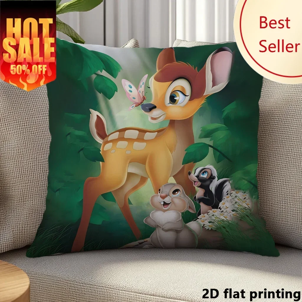 

Bambi Forest Friends Pillowcase Disney Cartoon Pillow case Soft Sofa Bed Decoration Party Boy Girl Gifts Custom Pillow Cover