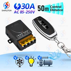 Wireless Remote Control Switch 433Mhz 110V 220V 230V 30A ,50m ON/OFF Transmitter,High Power Relay Module,for Pump Lamp Fan DIY