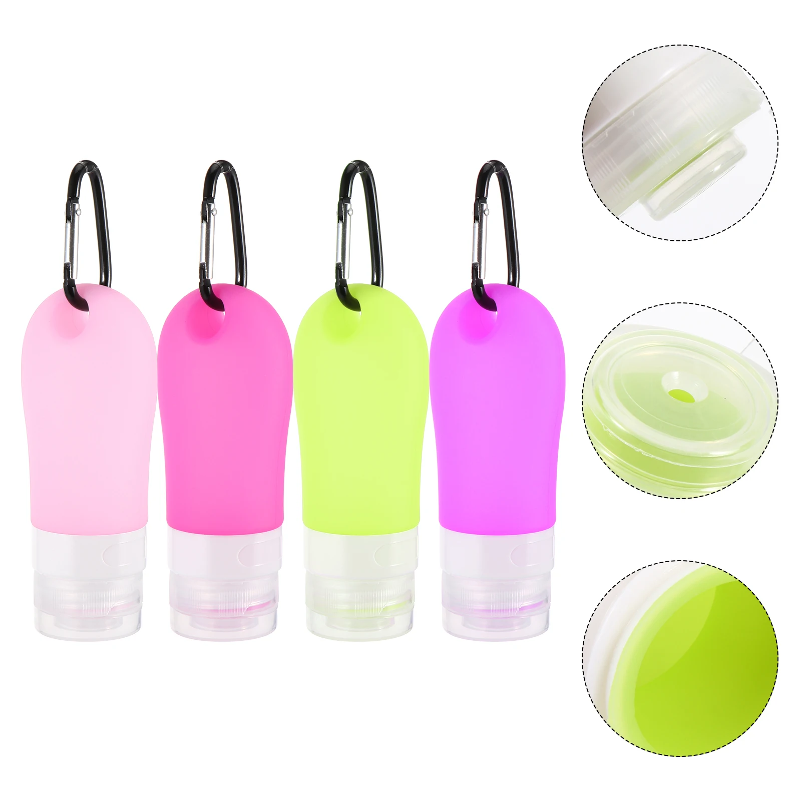 

60ml Silica Gel Subpackaging Bottles Blue Green Violet Pink R om Colors Portable Liquid Containers Storage Emulsion Bottle
