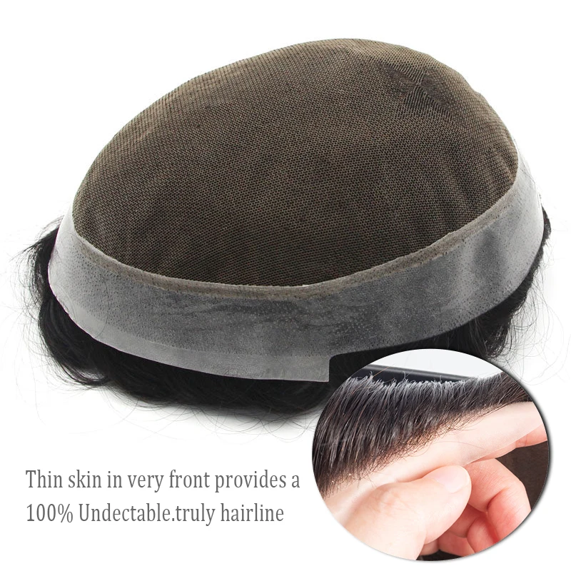 ออสเตรเลีย Toupee Pre-สไตล์ผู้ชายลูกไม้ PU ฐานวิกผมสําหรับชายผมเทียม Breathable Man วิกผมมนุษย์ผม Replament ระบบ