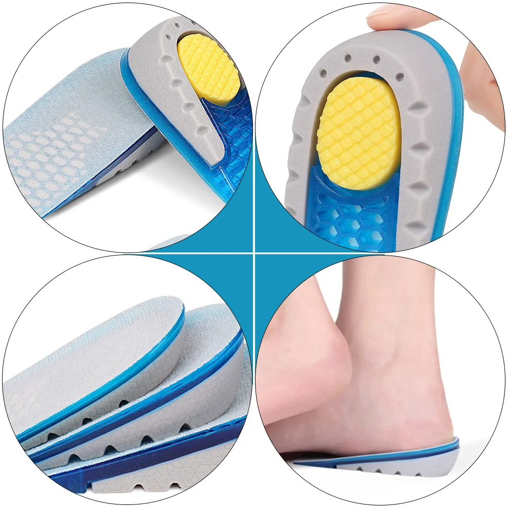 1 زوج الارتفاع زيادة نعل غير مرئية مستقرة سيليكون للصدمات تنفس ذاتية اللصق مريحة نصف وسادة #2