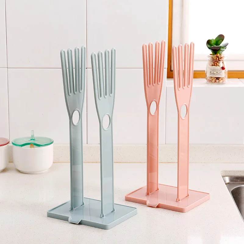 Hot Kitchen Glove Drying Rack with Drainage Base Rubber Glove Holder and Towel Storage Box Plastic Kitchen Sink Accessories