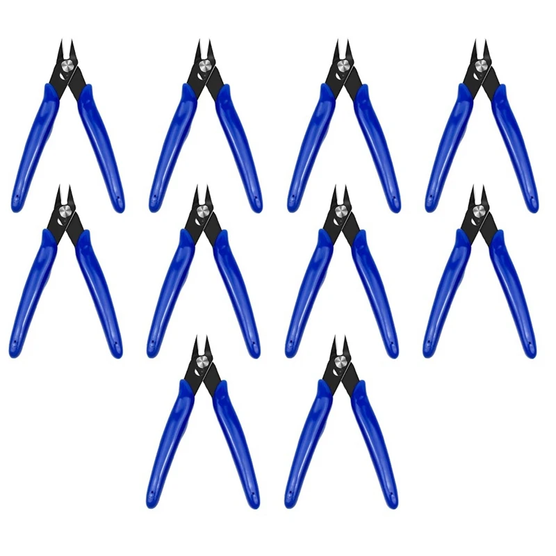 

A81M New Blue Handle 170 Electronic Pliers Industrial Nozzle Plastic Diagonal Pliers Model Trimming Cutting Pliers