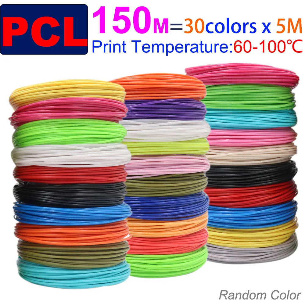 Durchmesser 1,75 mm, farbiges PCL-Filament, geeignet für 3D-Druckstifte bei niedrigen Temperaturen, 50/100/150/200 Meter, rauchfrei, leuchtende Farben – Detail 6