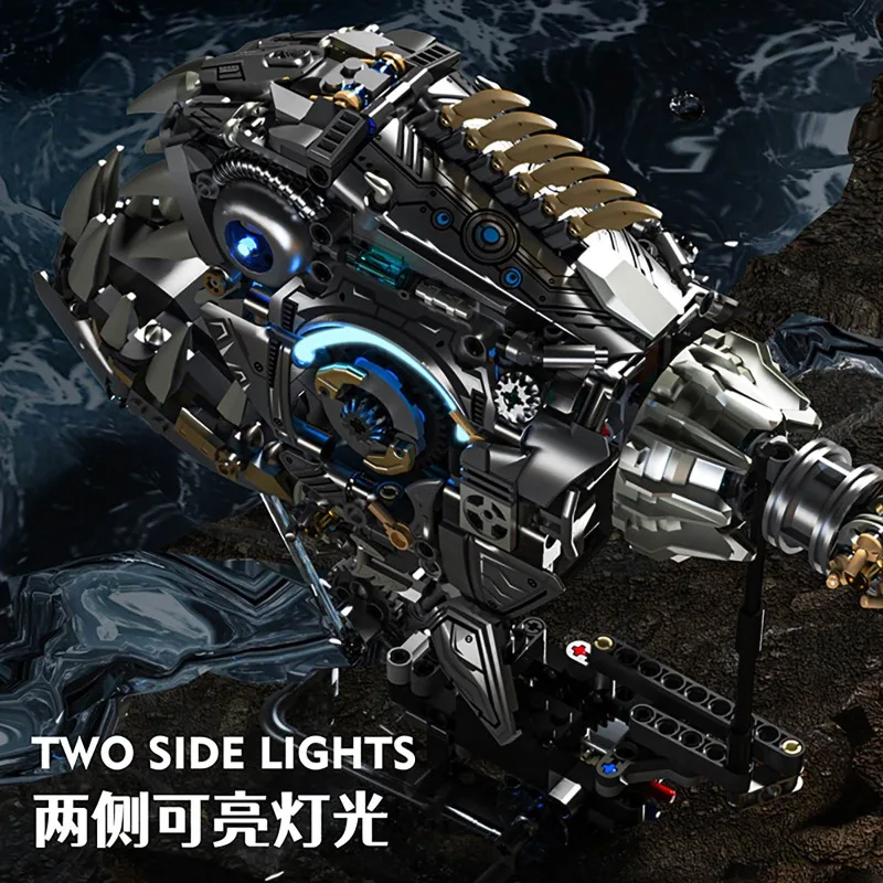 13092 1085 STKS Mechanische Piranha Vis Model Unieke Dierlijke Bouwstenen voor Creatieve Decoratie DIY Montage Kit Speelgoed