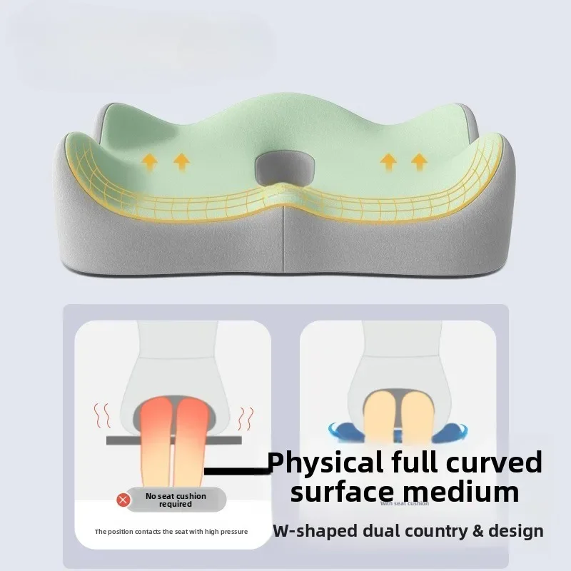 Sitting in the office for a long time after caudal decompression surgery, students use breathable seat cushions