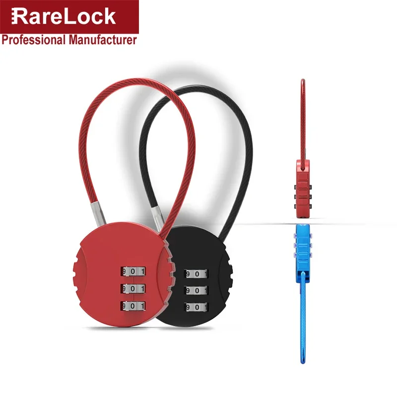 Color Code Combination Padlock Digital Password Lock Wirerope for Door Cabinet Box Game Luggage Rarelock MA131 G1