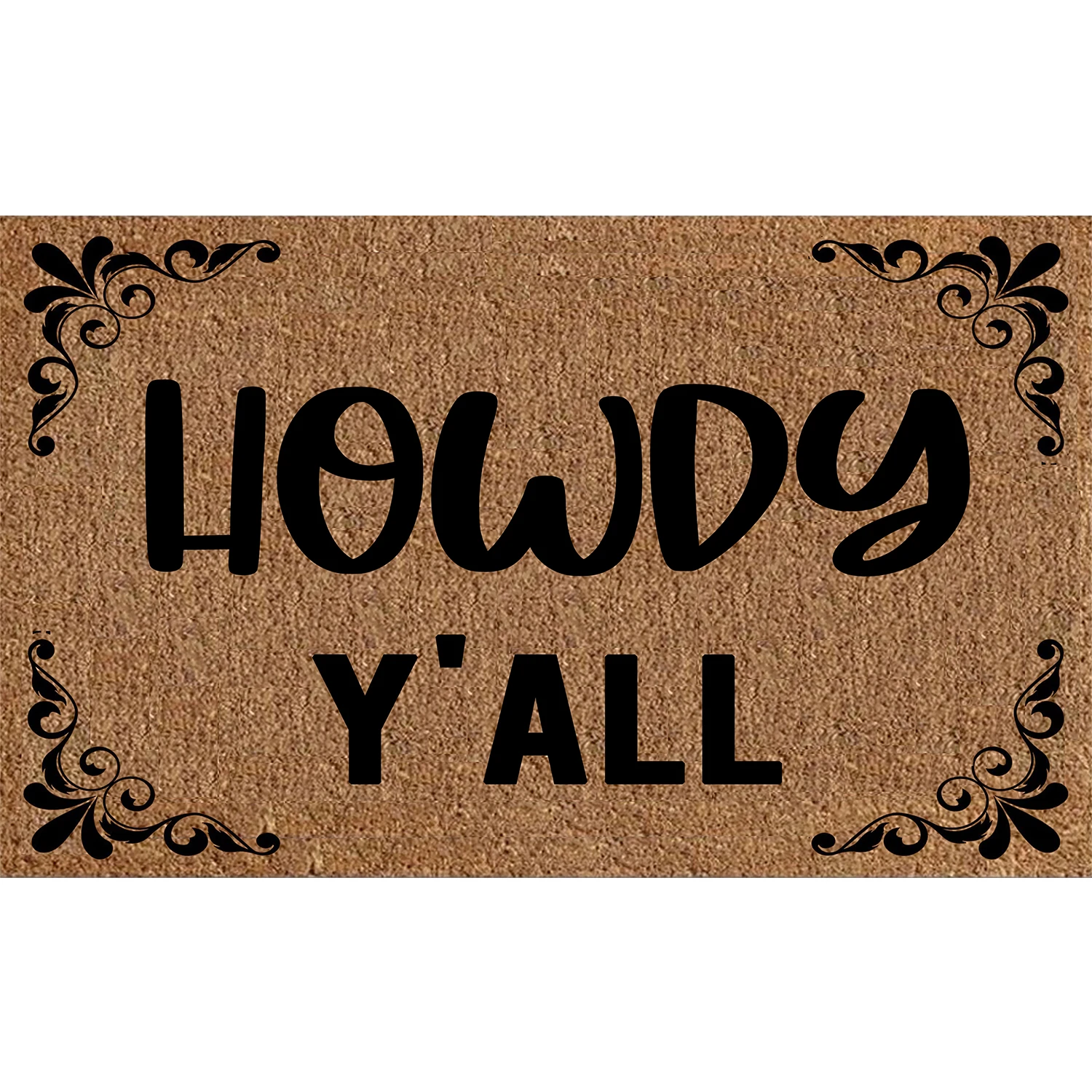 

Howdy Y'All Doormat Rubber Non-Slip Funny Mats for Entryway Door Mat Indoor Outdoor Rug Floor Foot Mat