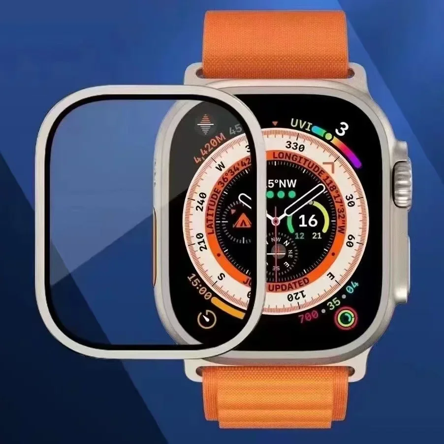 2 Stück HD Metall-Hartglas für Apple Watch Ultra 3 49mm Displayschutzfolie Kratzfester Stoßfänger Vollschutzfolie für IWatch Ultra 2 49mm – Detail 16