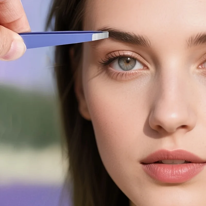 

4pcs Professional Hair Removal Tweezers Stainless Steel Slanted Tip for Eyebrows Beard Armpit & False Lashes Precision Grip