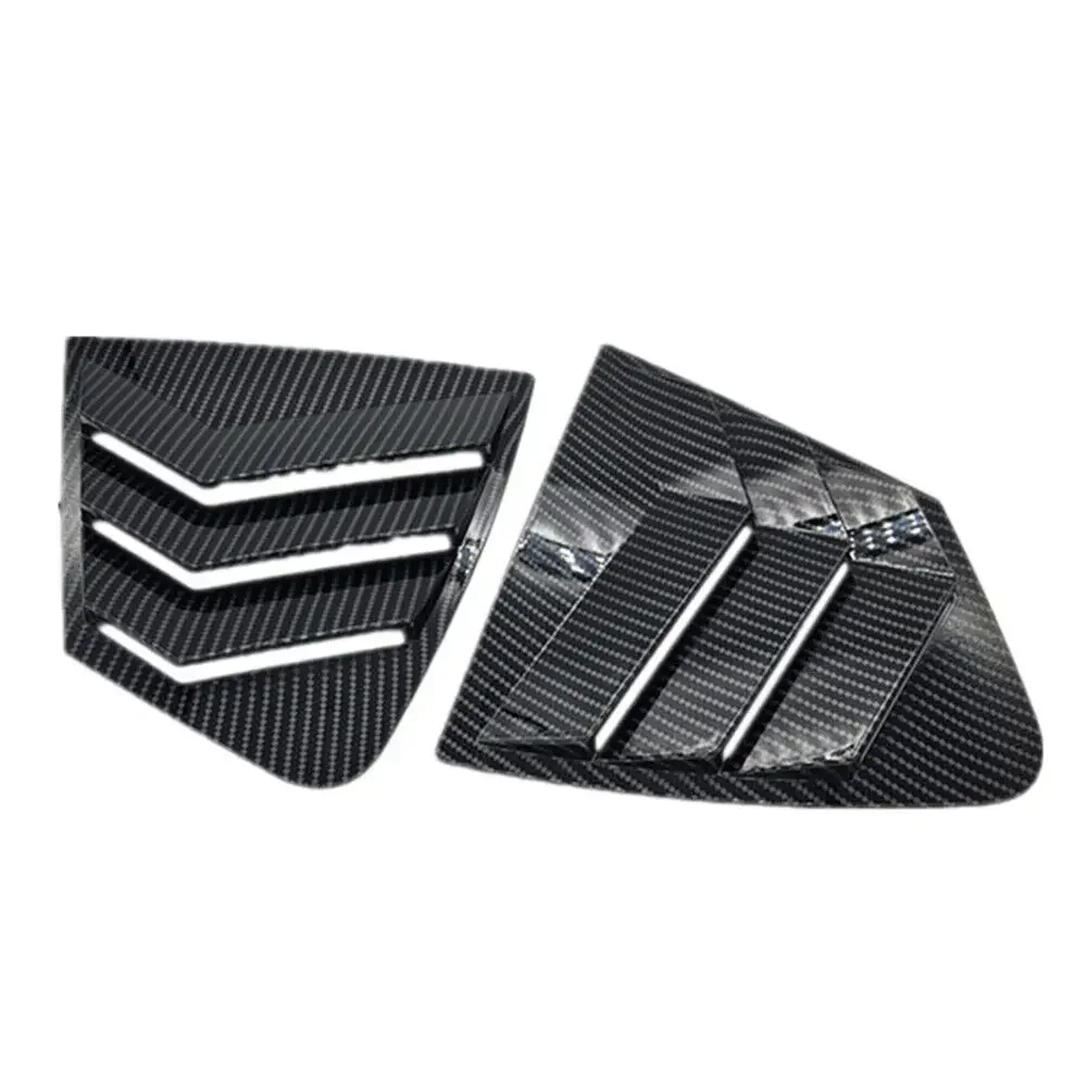 For Honda City 2009-2014 Car Rear Louver Window Side Shutter Cover Trim Sticker Vent Scoop ABS Carbon Fiber Accessories Auto ABS