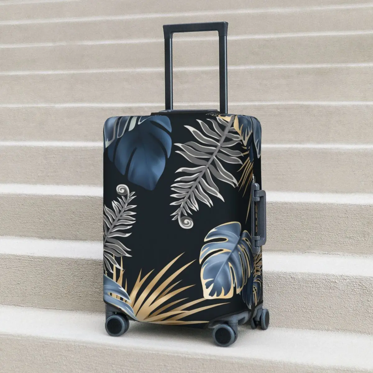 Tropic Plant Suitcase Cover Flight Dark Leaves Elastic Luggage Case Business Protection