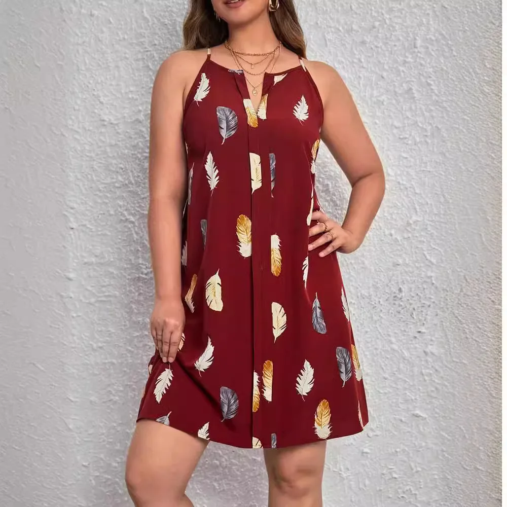 Abito da donna di grandi dimensioni primavera estate Stampa di moda Stazione indipendente Abbigliamento da donna in stile europeo e americano