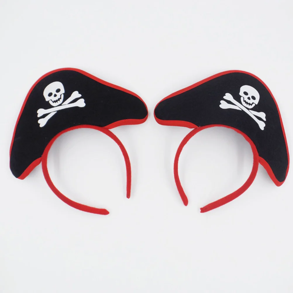 6 PCS Head Band Skull Pattern on Headband Halloween Headpiece Make up Black Child