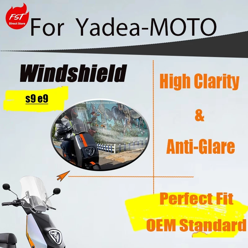 

Suitable For Yadea S9max E9 Modified Front Windshield E9pro Front Windshield Chest Guard Crown Energy 3 Imported Windshield