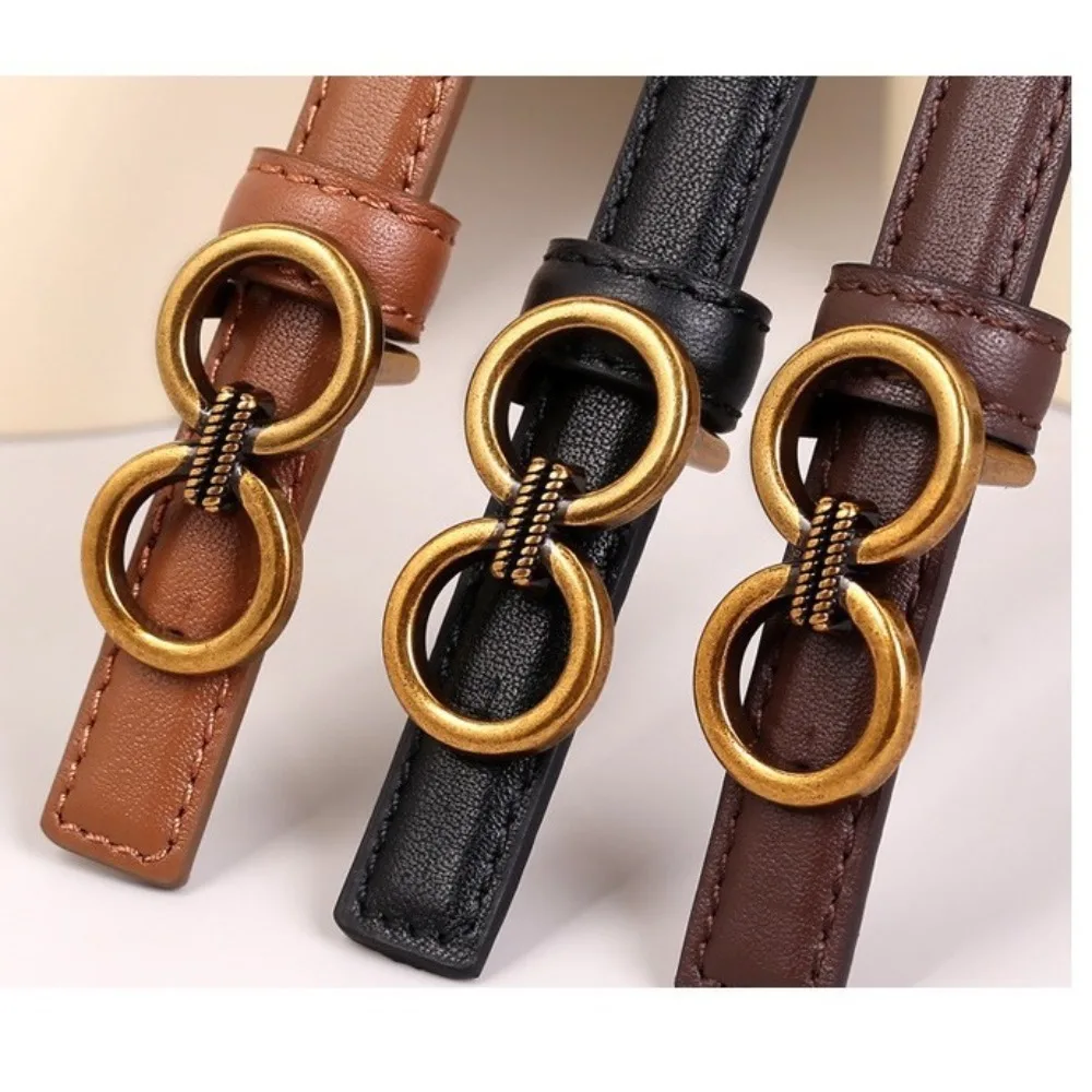 

PU Leather Casual Geometric Belt New Dress Decor All-match Waist Seal Styling Accessories Thin Waistband