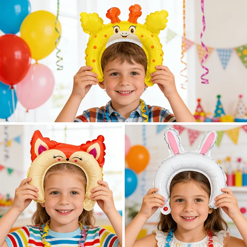 30 Cartoon-Tier-Haarband-Luftballons, 9,84 Zoll hoch, Kindergeburtstagsparty-Dekorationen, perfekt für Urlaubsveranstaltungen und Schulaktivitäten – Detail 2
