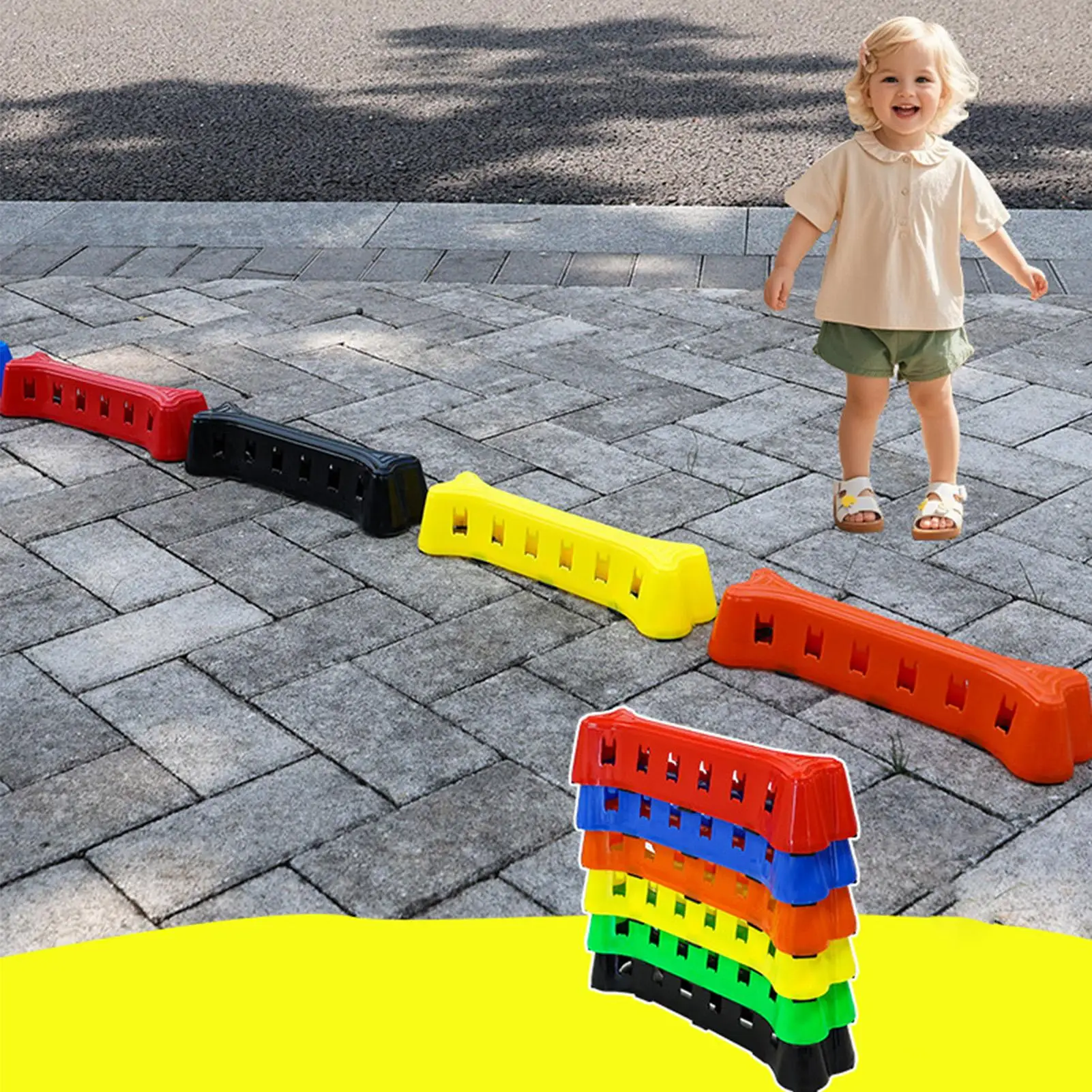 Stepping Stones For Kids Stackable Non-Slip Educational Fun Toys Kids Outdoor Play Equipment For Motor Skills Active Play Home