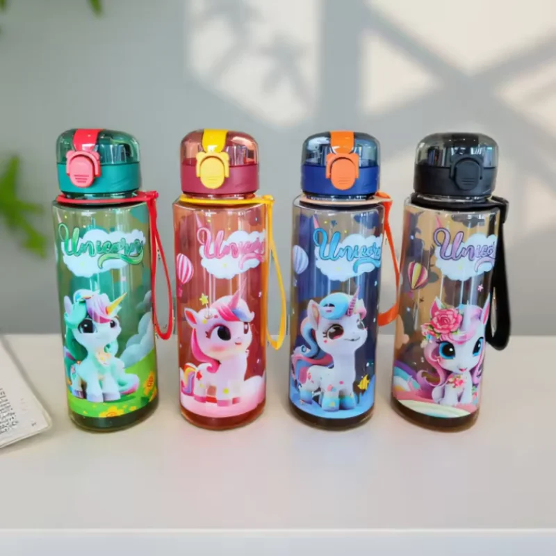 

700ml Cute & Durable Space Cup BPA-Free Cute Unicorn Water Bottle Portable Water Bottle Flip cup with handle