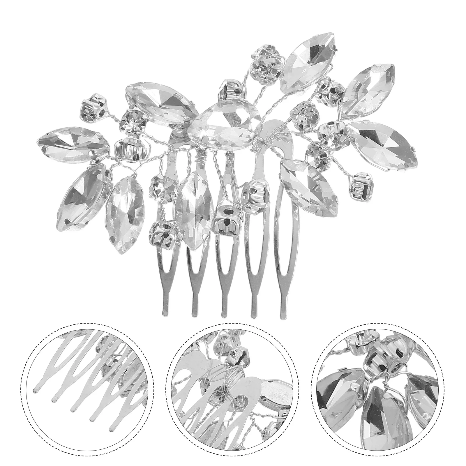 

2Pcs Handmade Bridal Hair Comb Rhinestone Wedding Headpiece Elegant Side Combs Accessories for Brides Special Occasions