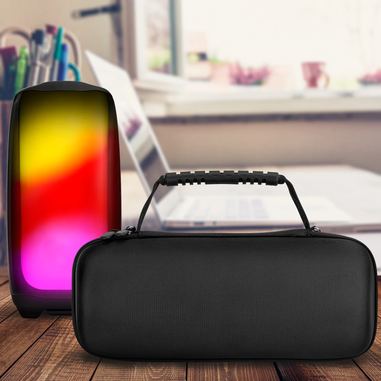 Geekria Speaker Case Compatible with JBL Pulse 5 Bluetooth Speaker Case,Replacement Hard Travel Carrying Bag with Cable Storage