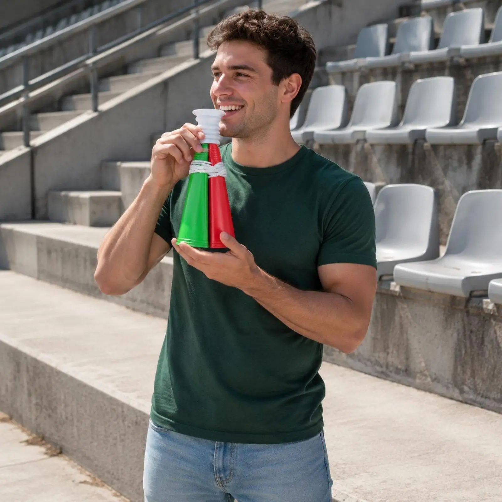 Loud Cheering Horn for Football Fans Sports Noise Maker Blow Horn Polyethylene Cheerleader Tool for Outdoor Match Celebrations