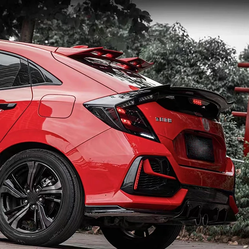 

For Honda hatchback Civic FK7 rear roof, trunk lid, spoiler, wing ABS sport modification kit 2016, 2017, 2018, 2019, 2020, 2021