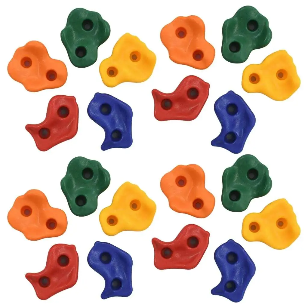 20 PCS Multicolor Climbing Stones - Durable PE Rock Hold Set for Kids & Indoor/Outdoor Play