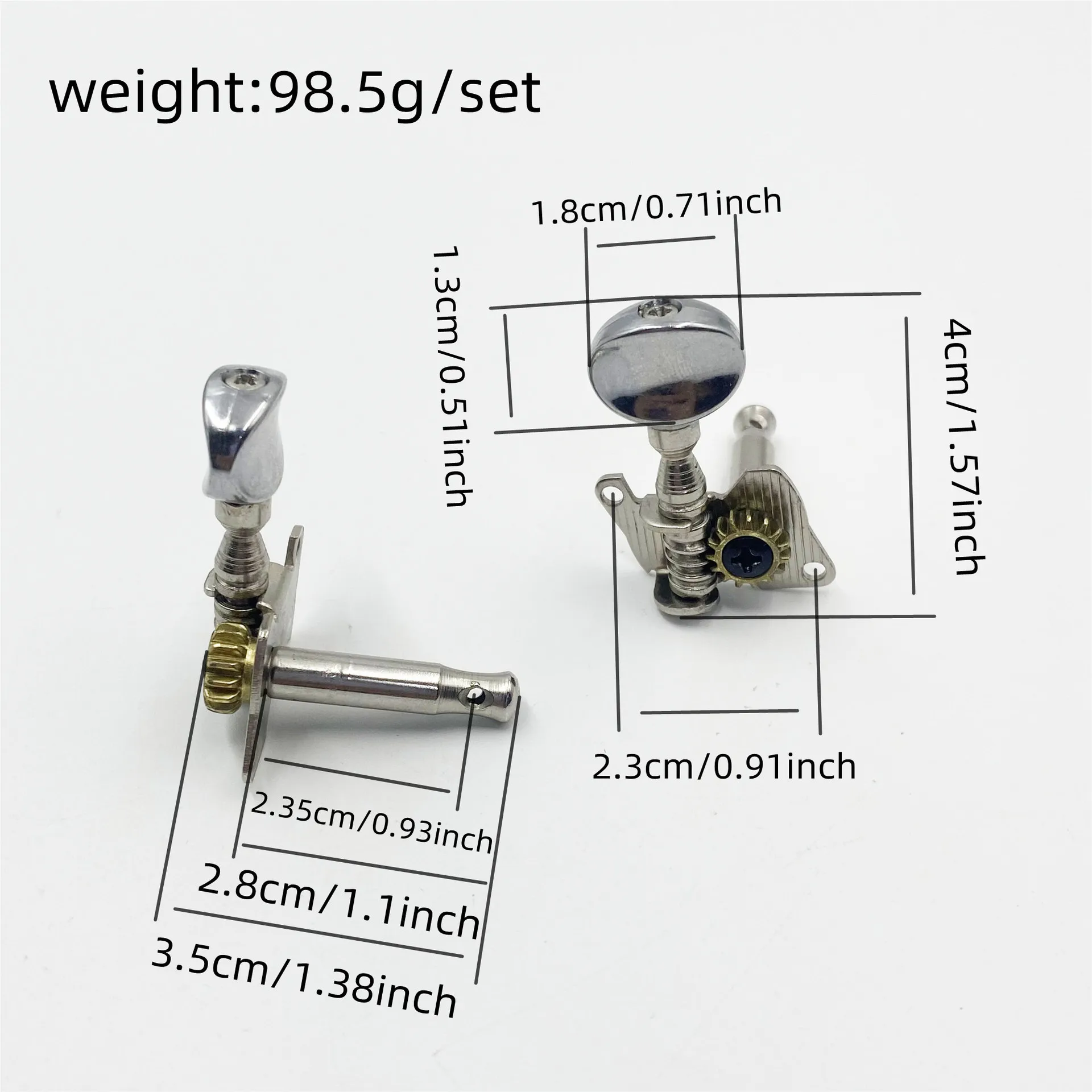 Acoustic Guitar Open Gear Tuners Small Round Head Tuning Pegs Diagonal Pattern Long Shaft Machine Head Chrome Plated String Pegs