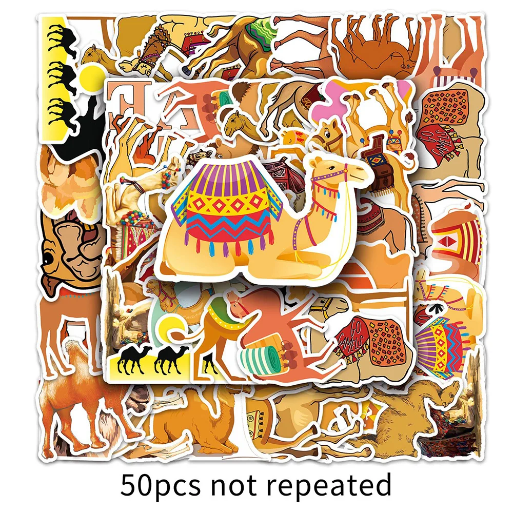 

10/30/50PCS Desert Camel Cartoon Animal Stickers DIY Phone Laptop Luggage Skateboard Graffiti Decals Fun for Kid Toy