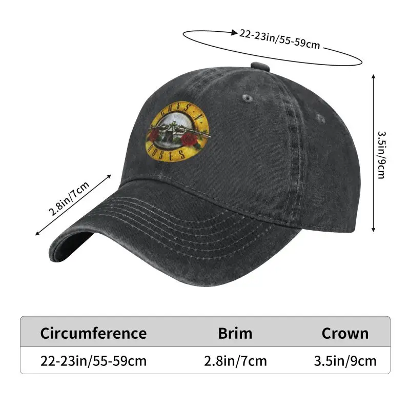 Gorra de béisbol con logotipo de bala Guns N Roses para hombres y mujeres, gorro de béisbol personalizado ajustable, banda de Rock dura para adultos, sombrero de papá, Primavera