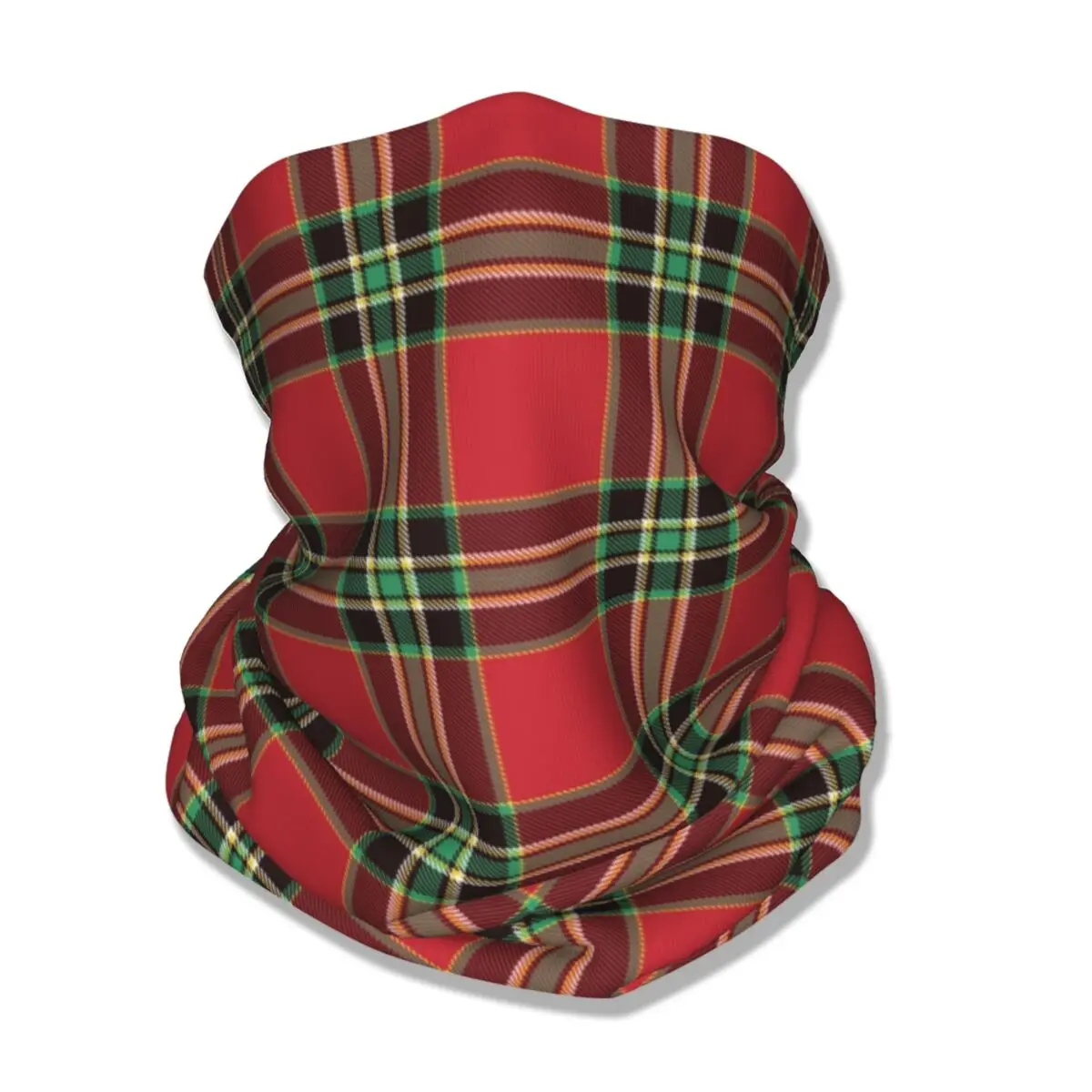 Tartan Plaid Bandana Neck Cover, Imprimé Nordique, Joyeux Noël, Nouvel An, Natale Navidad Round planchers f, Écharpe Unisexe, Lavable, Adulte