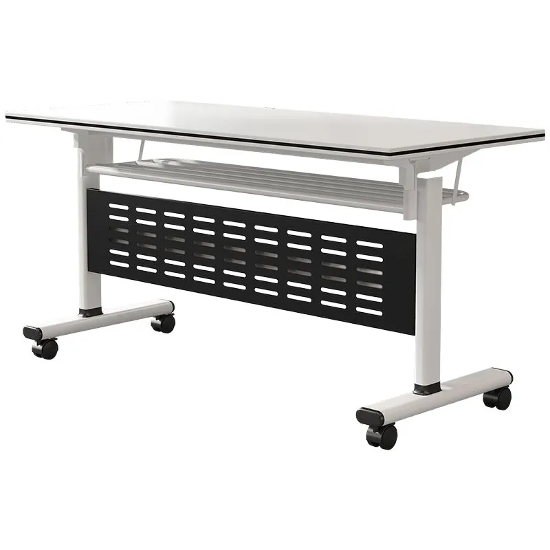 Folding training tables and chairs movable splicing strip table multi-functional desk meeting room table and chair combination