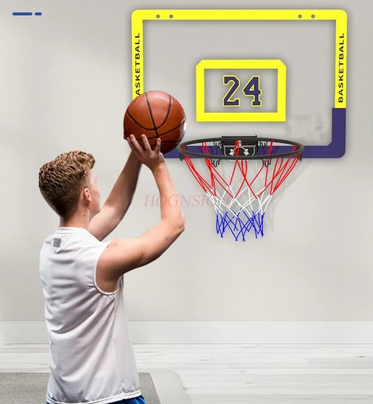 Basketball rack, shooting frame, wall mounted household indoor perforated small basket, wall mounted children's dunk mini