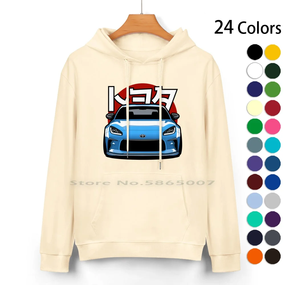 Gr86 Neptune Blue Pure Cotton Hoodie Sweater 24 Colors Gazoo Racing Gazooracing Jdm Yaris Japan Camry Corolla Gr86 Car Drawing