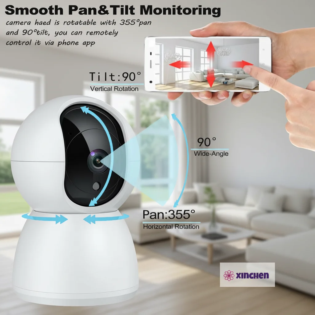 Xinchen Vídeo Ai Pet Camera for Dog Wifi 4k5mp Mini Animais Home De Estimação Câmera Cctv Segurança Em Casa Glucose Cão Gatos