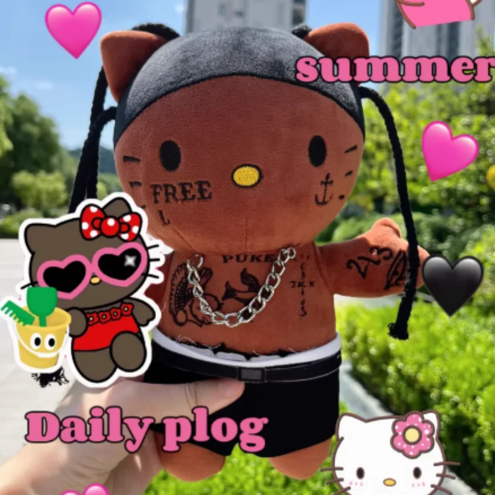 

Hello Kitty Eminem xxxtentacion Frank Ocean Plush Toy Doll with Clothes Stuffed Soft Plush Toys Fans Collect Gif