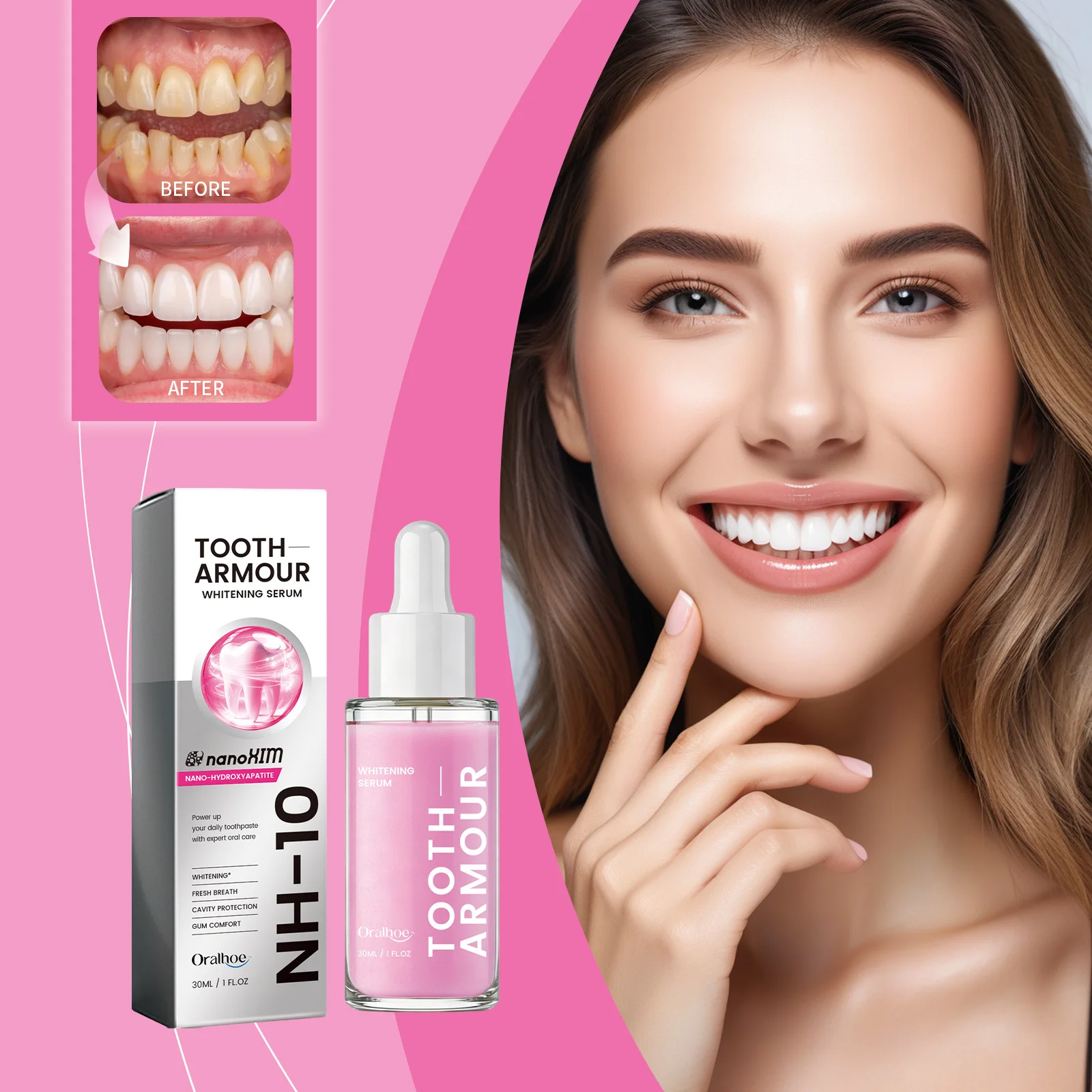 

Teeth Brightening Serum Enamel Protection Oral Hygiene Fresh Breath Drops For Yellow Tooth Stain Removal Mouth Gum Dental Care