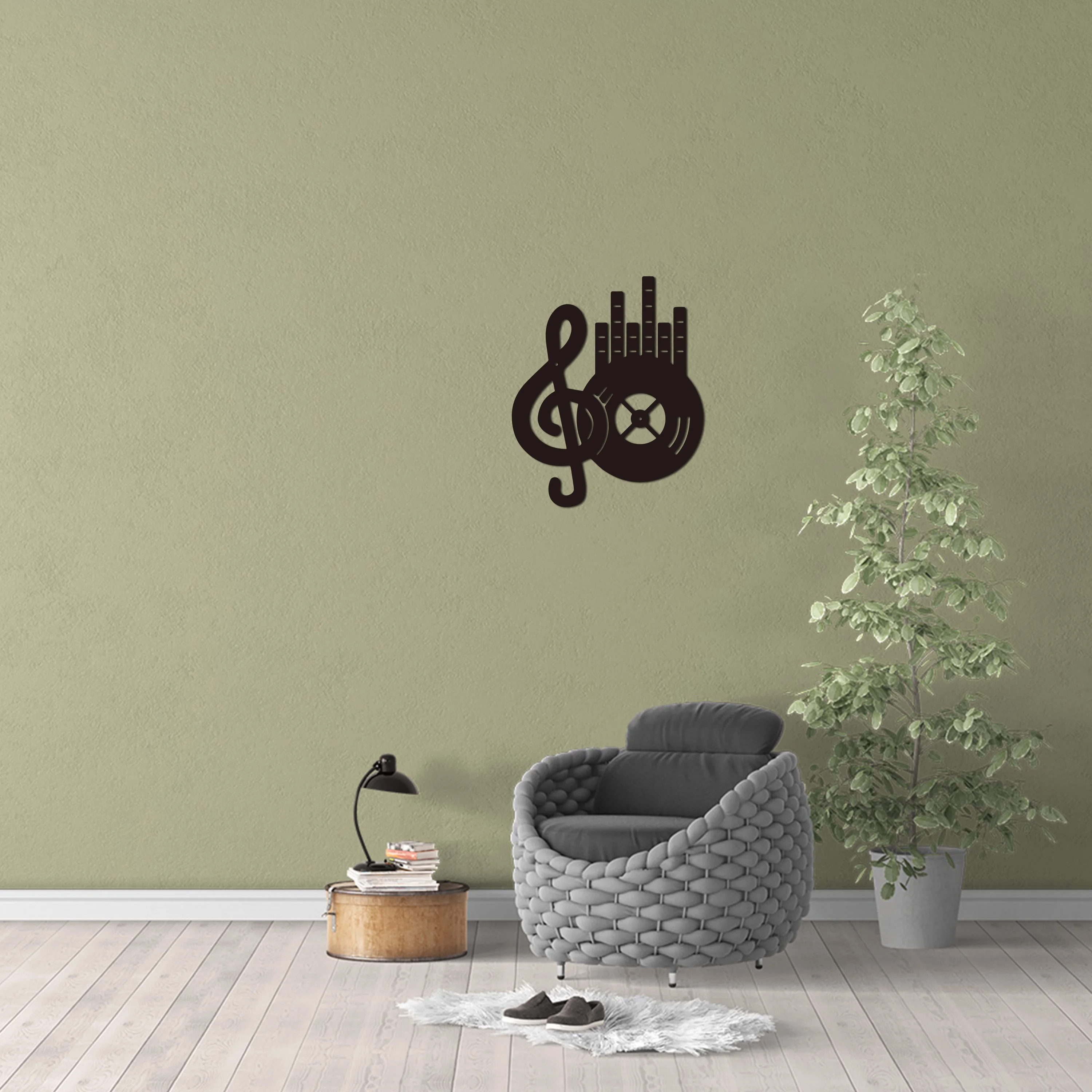 Metal Wall Decor,metal Wall Art With Musical Notes And Records, Boys And Girls Room Kindergarten Bedroom Decor Sticker Mural