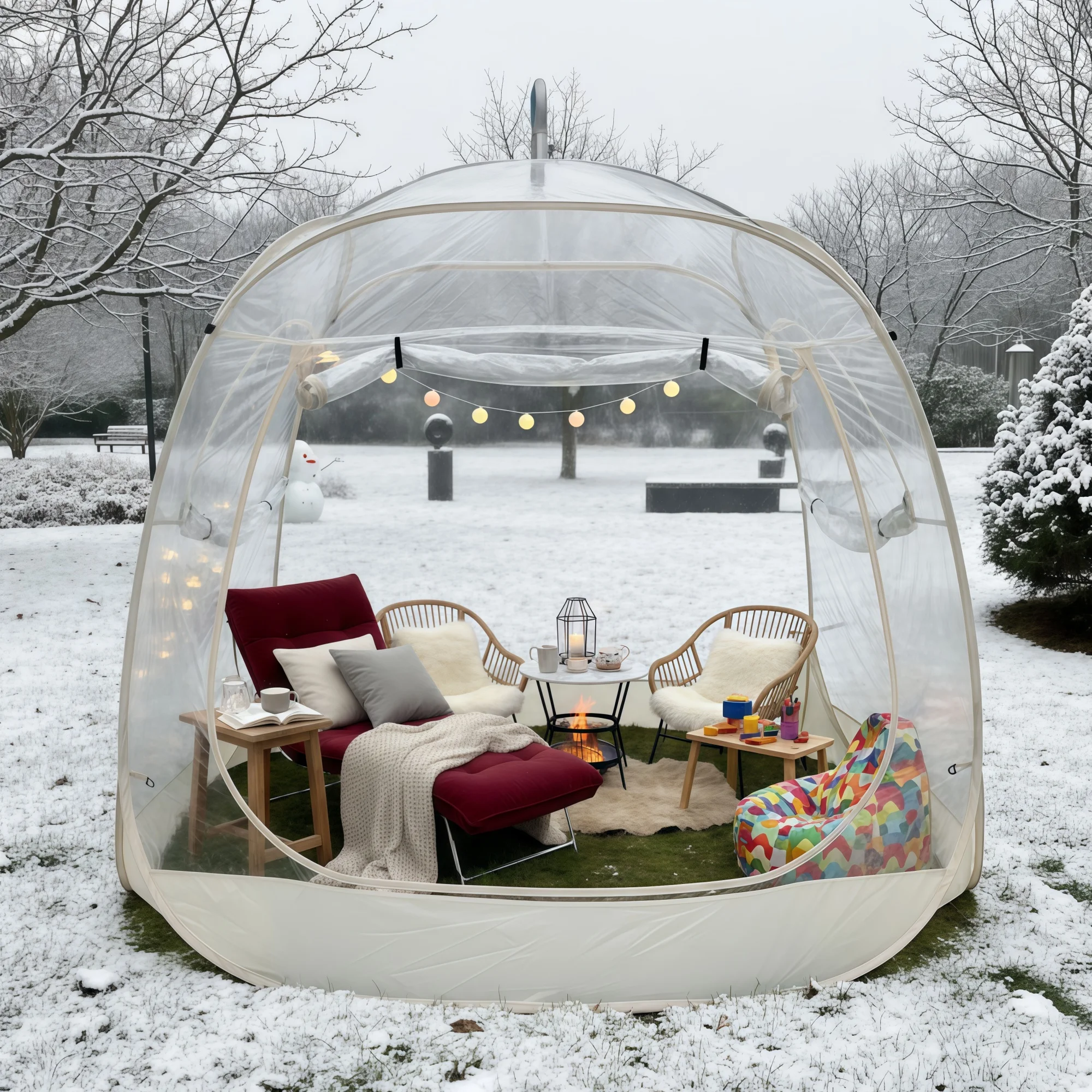 

Большая быстросборная палатка-пузырь, портативная уличная палатка-иглу, устойчивая к экстремальным холодам, зимнее убежище для кемпинга и использования на заднем дворе