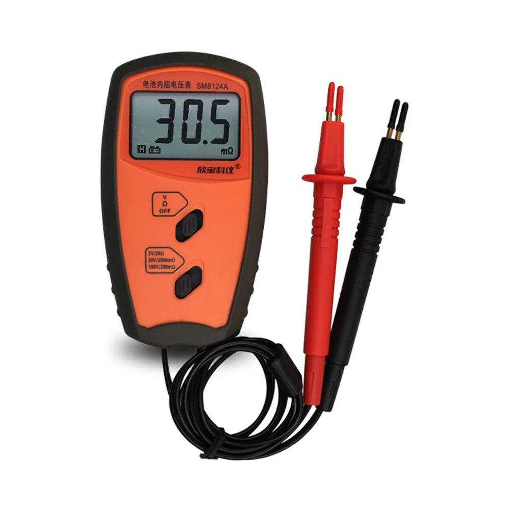 SM8124A Battery Internal Resistance Tester Voltmeter Portable High Accuracy Battery Internal Resistance Meter Low Voltage Prompt