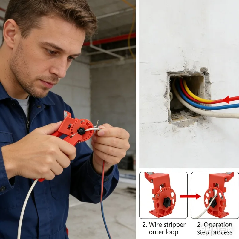 2PCS Professional Adjustable Cable Stripper Rubber Grip Jacket Remover For Electric Wire Optic Cable UTP STP Portable Stripper