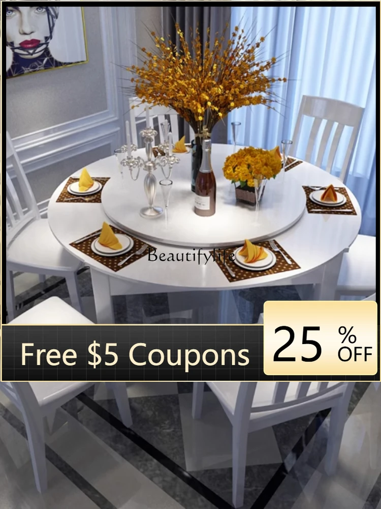 

ABB CC New Chinese solid wood automatic dual-purpose round folding electric mahjong table with chair