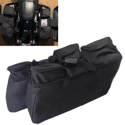 Black Motorcycle Saddlebag Luggage Soft Liners For Harley Touring Electra Street Road Glide Classic CVO Road King FLTR Tour Pack